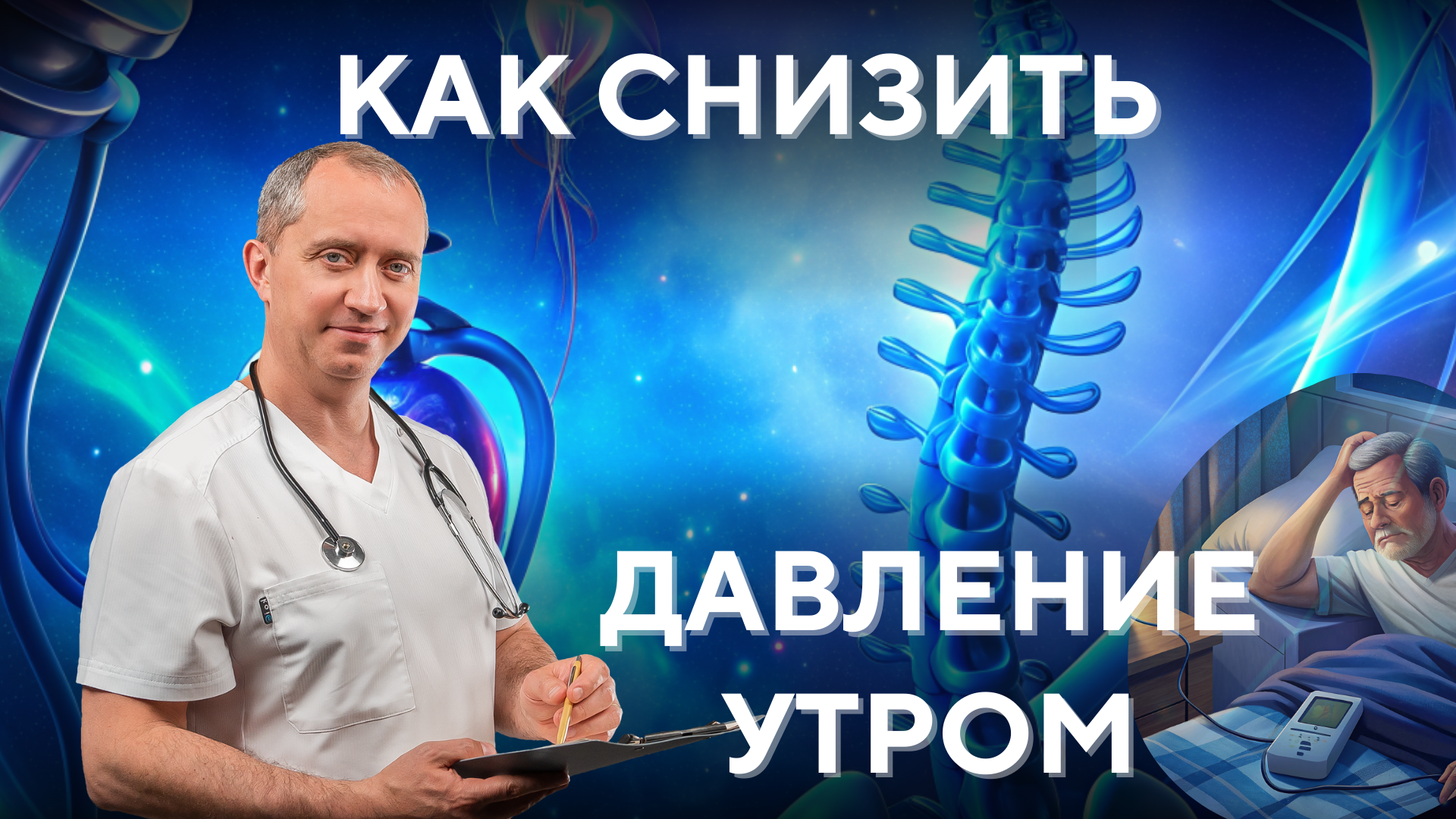 Сбиваем утреннее давление за 1 минуту. Упражнения для шейно-грудного отдела 
